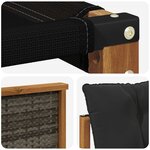 vidaXL Ensemble de canapés d'extérieur 4 pc Naturel et noir