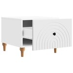 vidaXL Table basse avec tiroir Blanc 49 x 50 x 40 cm Bois d'ingénierie