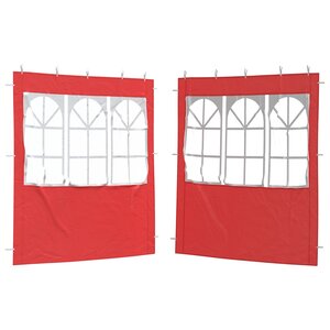 vidaXL Mur de tente de fête 2 pièces 200 x 195 cm Rouge PE et acier