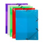 Chemise À Élastique 3 Rabats Polypropylène 7/10e Crystal Colours - A3 - Couleurs Assorties - X 10 - Exacompta