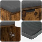 vidaXL Banc d'entrée avec coussin Chêne fumé 80 x 46 x 46 cm
