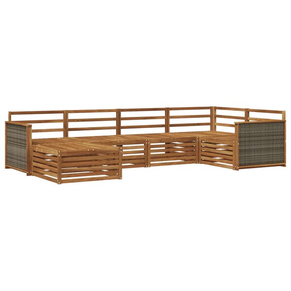 vidaXL Ensemble de canapés d'extérieur 6 Pièces Naturel