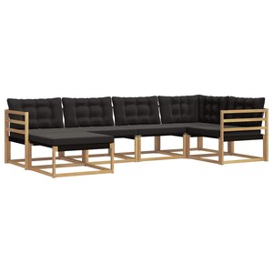 vidaXL Ensemble de canapés d'extérieur 6 Pièces Blanc et noir