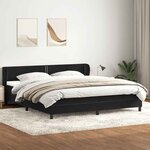 vidaXL Sommier à lattes de lit avec matelas noir 180x210 cm velours