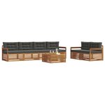 vidaXL Ensemble de canapés d'extérieur 7 Pièces Naturel et Anthracite