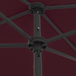vidaXL Parasol de plage rouge bordeaux 180x120 cm