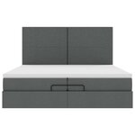 VidaXL Cadre de lit ottoman avec matelas gris foncé 200x200cm tissu
