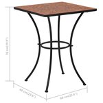 vidaXL Table de bistro mosaïque Terre cuite 60 cm  Céramique