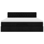 vidaXL Lit ottoman avec matelas et LED Noir 180x200cm tissu
