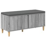 vidaXL Banc d'entrée avec coussin Gris Sonoma 100 x 38 x 46 cm