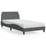 vidaXL Cadre de lit avec tête de lit Gris foncé 100x200 cm Tissu