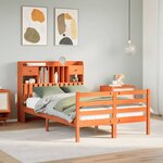 vidaXL Lit bibliothèque sans matelas cire marron 135x190 cm pin massif