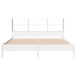 vidaXL Lit bibliothèque sans matelas blanc 200x200 cm bois pin massif