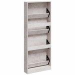 vidaXL Armoire à chaussures Gris béton 59x17x150 cm Bois d'ingénierie