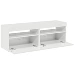 vidaXL Meubles TV avec lumières LED 2 Pièces blanc brillant 60x35x40 cm