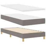 vidaXL Lit box spring taupe avec matelas  100 x 200 cm  en tissu.