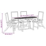 vidaXL Ensemble à manger de jardin 5Pièces bois d'acacia solide textilène