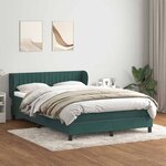 vidaXL Sommier à lattes de lit et matelas vert foncé 160x220cm velours