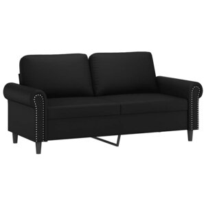 vidaXL Canapé à 2 places Noir 140 cm Similicuir