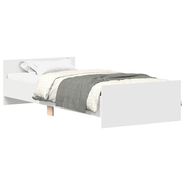 vidaXL Cadre de lit sans matelas blanc 100x200 cm bois d'ingénierie