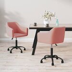 vidaXL Chaises pivotantes à manger lot de 2 Rose Velours