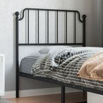 vidaXL Tête de lit métal noir 90 cm