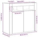 vidaXL Buffet Noir 80 x 35 x 75 cm Bois d'ingénierie