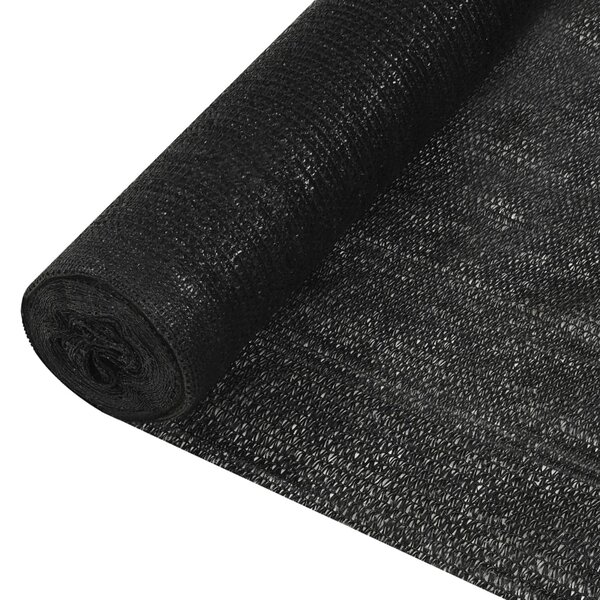vidaXL Filet brise-vue Noir 1 2x50 m PEHD 150 g/m²