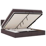 VidaXL Cadre de lit ottoman avec matelas marron foncé 200x200 cm tissu
