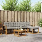 vidaXL Ensemble de canapés d'extérieur 6 pc Naturel et gris clair