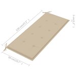 Vidaxl banc de jardin avec coussin beige 240 cm bois de teck massif