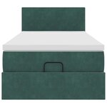 vidaXL Cadre de lit ottoman avec matelas vert foncé 100x200 cm velours