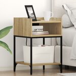 vidaXL Cabinet de chevet avec étagère avec stockage Chêne sonoma 40 x 40 x 61 cm