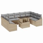 vidaXL Ensemble de Canapés 10 Pièces Beige et Gris clair polyrotin