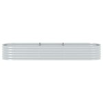 vidaXL Lit surélevé de jardin 320x80x44 cm Acier galvanisé Argenté