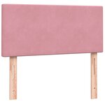 vidaXL Sommier à lattes de lit avec matelas et LED rose 90x220 cm velours