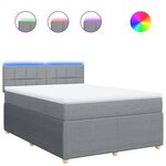 vidaXL Sommier à lattes de lit avec matelas Gris clair 140x190cm Tissu