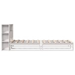 vidaXL Lit bibliothèque sans matelas blanc 90x190 cm bois massif