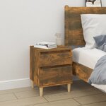 vidaXL Table de chevet Chêne fumé 40x35x50 cm