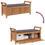 vidaXL Banc de rangement de jardin avec coussin 126 cm Bois d'acacia