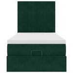 vidaXL Cadre de lit ottoman avec matelas vert foncé 100x200 cm velours