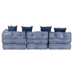 vidaXL Pouf modulaire à 4 places Indigo Tissu