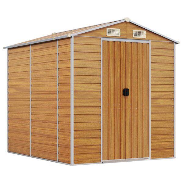 vidaXL Abri de jardin marron clair 191x215x198 cm acier galvanisé