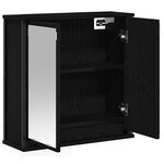 vidaXL Armoire murale de salle de bain miroir chêne noir 60x21x60 cm