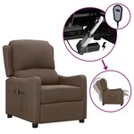 vidaXL Fauteuil inclinable électrique Taupe Tissu