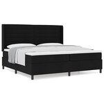 vidaXL Lit à ressorts avec matelas Noir 200 x 200 cm tissu