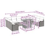 vidaXL Ensemble de canapé de jardin 11 Pièces Noir Poly rotin