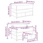 vidaXL Table basse Chêne noir 85 x 50 x 50 cm Bois d'ingénierie