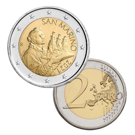 Pièce de monnaie 2 euro Saint-Marin 2021 – Saint-Marin portant les trois tours