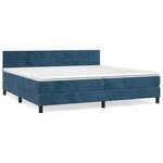 vidaXL Sommier à lattes de lit et matelas Bleu foncé 200x200cm Velours